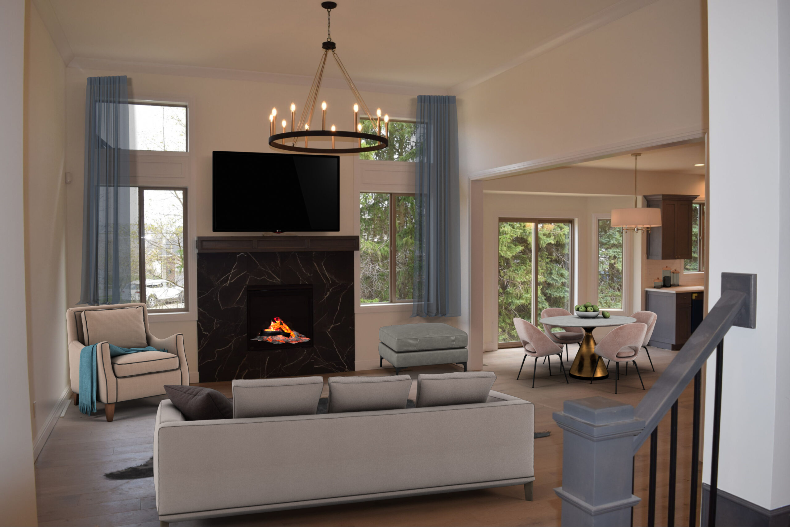 Great Room · Fireplace & Vaulted Ceiling