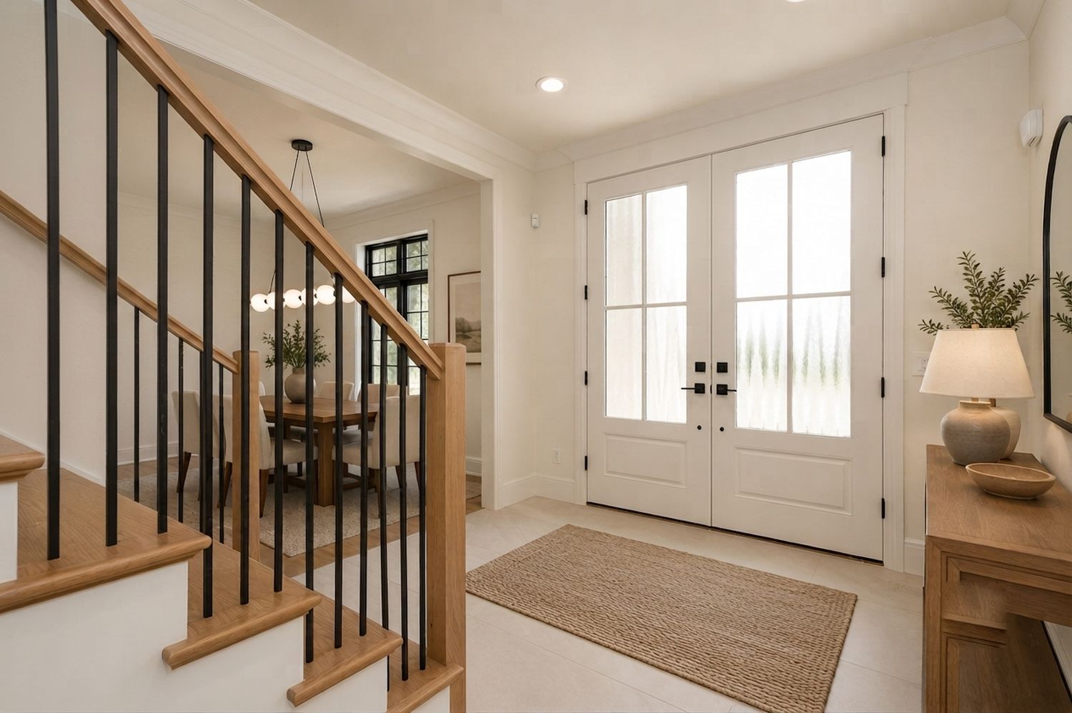 Grand Foyer · Oak Staircase & Wrought Iron
