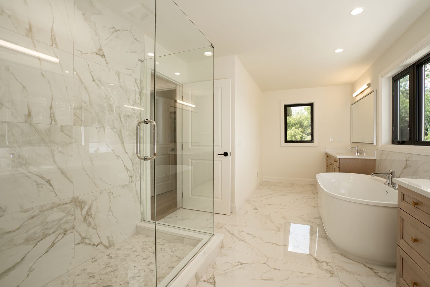 Primary Bath · Soaking Tub & Frameless Glass Shower